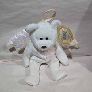 White Angel Bear Plush with Iridescent Wings